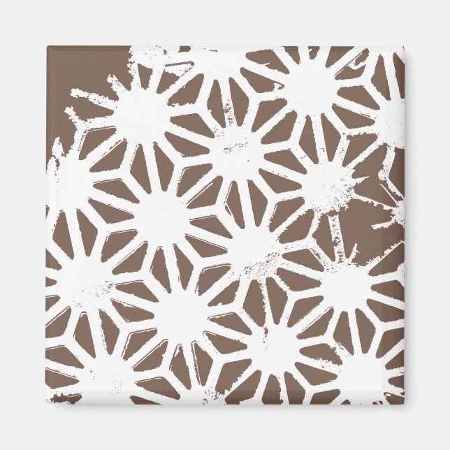 Aimant motif géométrique Brown et blanc (Devant)