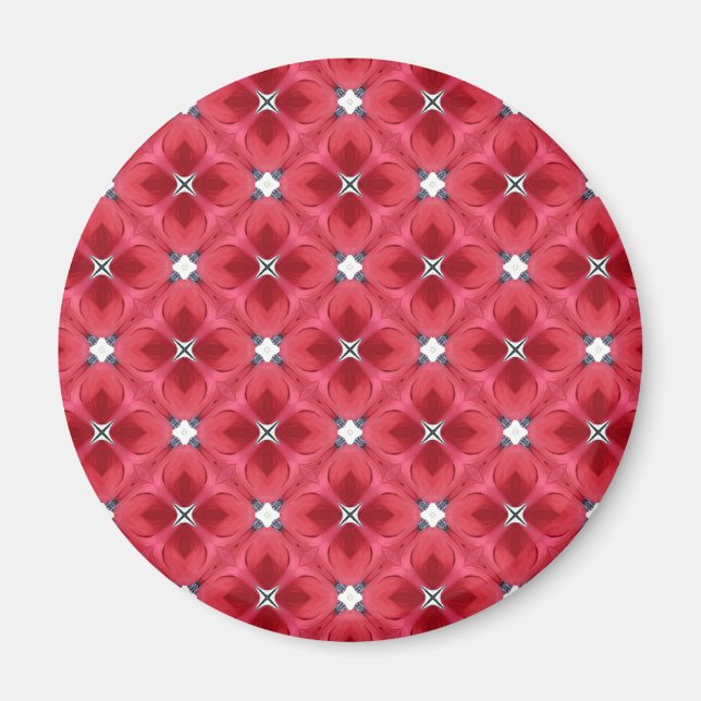 Aimant Motif géométrique diamant Rose Rouge (Devant)