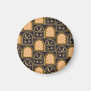 Aimant Motif géométrique floral Art Déco de luxe sans cou