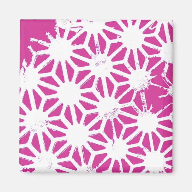 Aimant Motif géométrique Fuchsia (Devant)