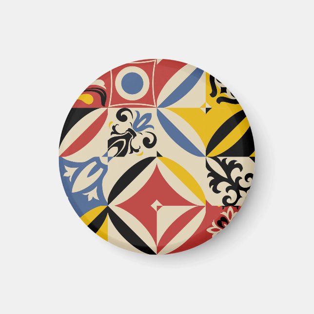 Aimant Motif géométrique Rétro Seites Azulejos (Devant)