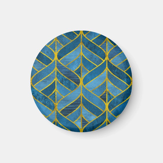 Aimant Motif Gold Blue Grunge (Devant)