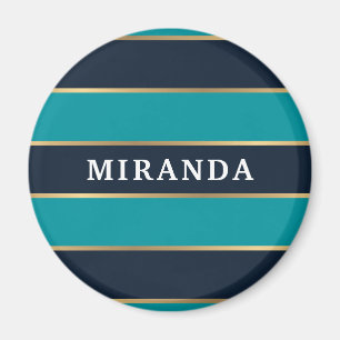 Aimant Motif Gras bleu marine Gold Stripe