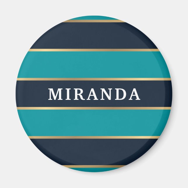Aimant Motif Gras bleu marine Gold Stripe (Devant)