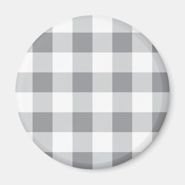 Aimant Motif gris et blanc En vichy (Devant)