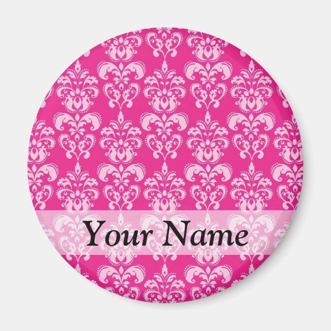 Aimant Motif humide rose chaud (Devant)