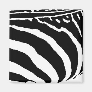 Aimant Motif imprimé zèbre noir et blanc gras