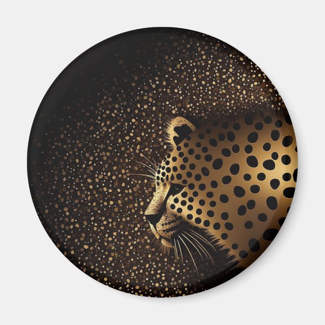 Aimant Motif Jaguar Doré           (Devant)