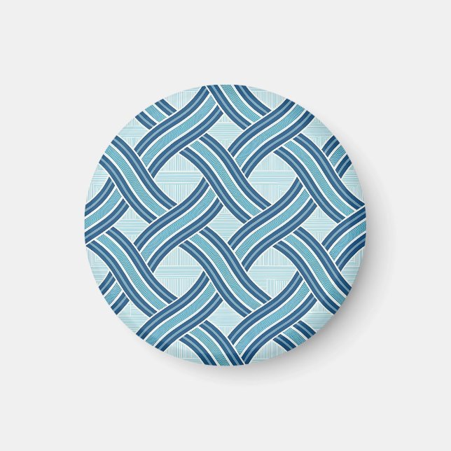 Aimant Motif Lignes Bleues (Devant)