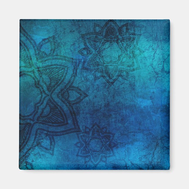 Aimant Motif Mandala bleu clair désorganisé (Devant)