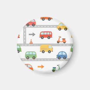 Aimant Motif Mignon de Véhicules Routiers pour Enfants