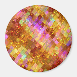 Aimant Motif Mosaïque Iridé Or