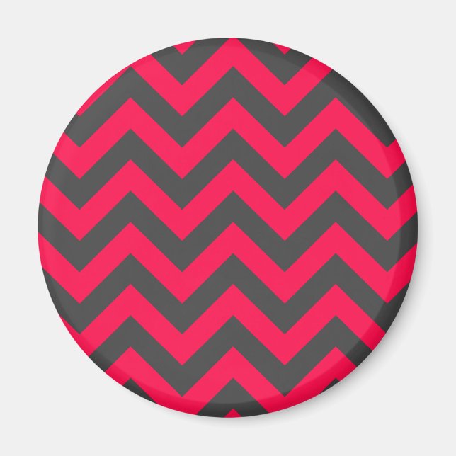 Aimant Motif Neon Pink et Grey Chevron (Devant)