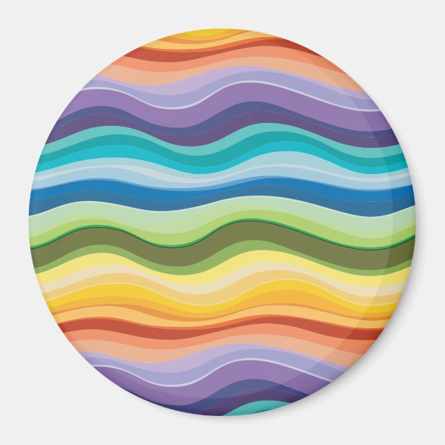 Aimant Motif Ondulations Multicolores 2 (Devant)