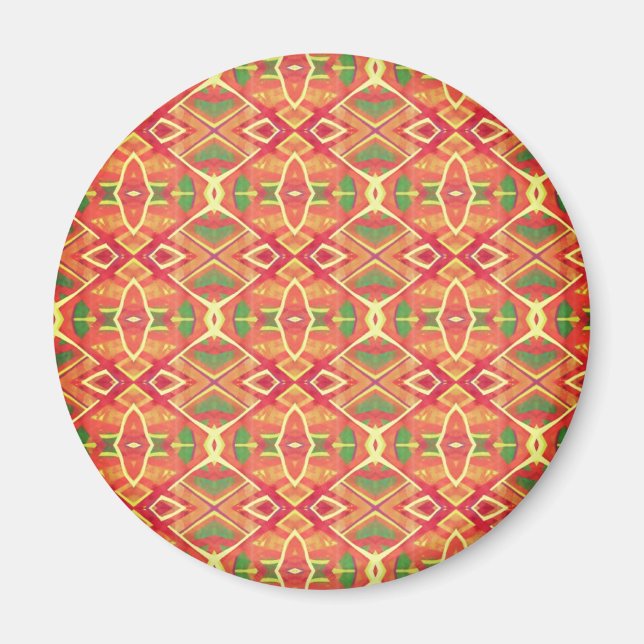 Aimant Motif orange et vert (Devant)