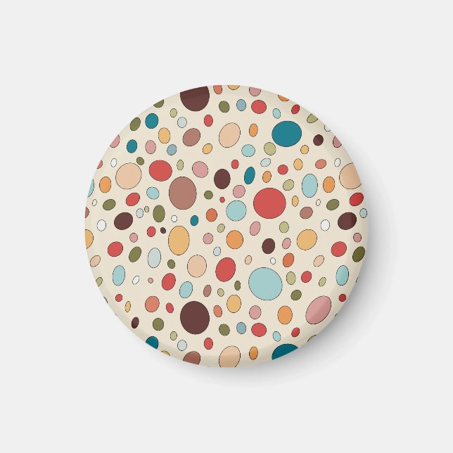 Aimant Motif ovale coloré délicieux (Devant)
