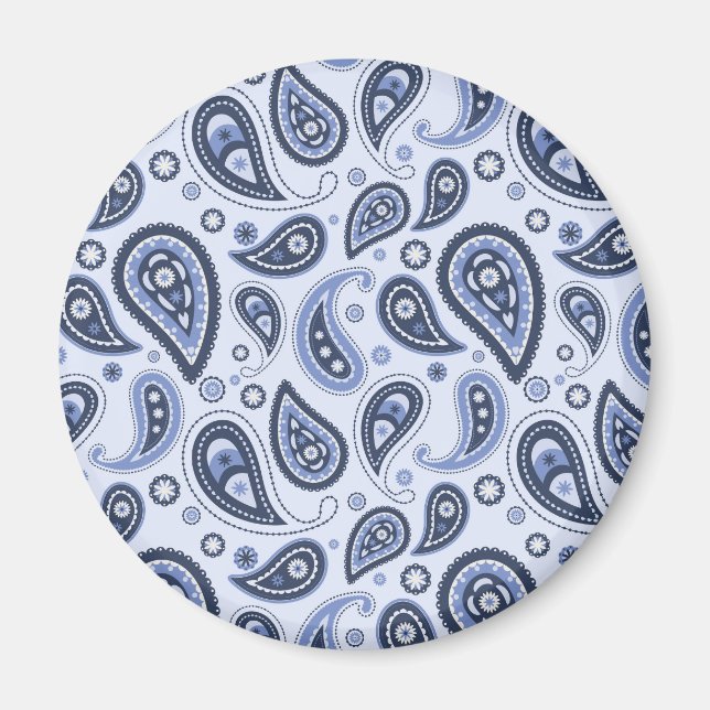 Aimant Motif Paisley Bleu (Devant)