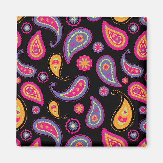 Aimant Motif Paisley sans couture Coloré (Devant)