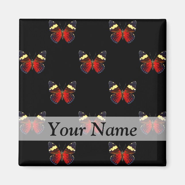 Aimant Motif papillon rouge et noir (Devant)