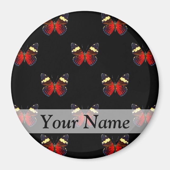 Aimant Motif papillon rouge et noir (Devant)
