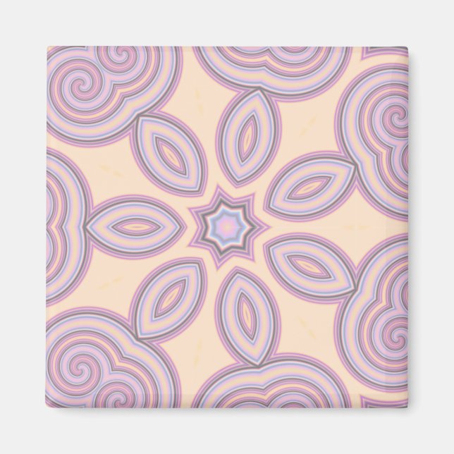 Aimant Motif Pastel Pink & Purple Kaleidoscope (Devant)