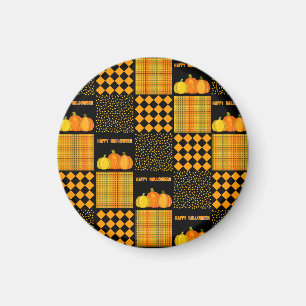 Aimant Motif Patchwork Citrouille Halloween