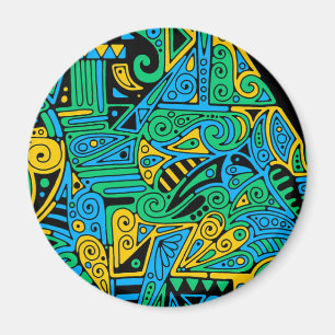 Aimant Motif Peint À La Main Et Numériquement Art 21