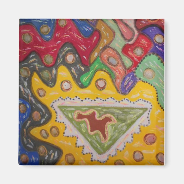 Aimant motif peinture type autochtone (Devant)