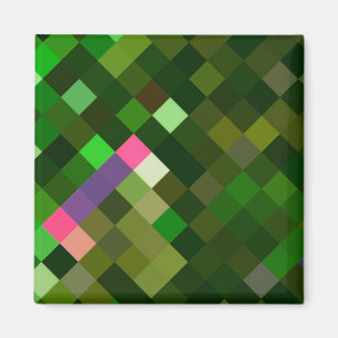 Aimant Motif Pixelé - Vert