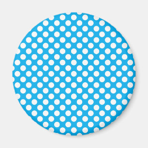 Aimant Motif pois bleu et blanc
