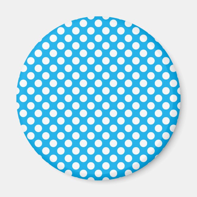 Aimant Motif pois bleu et blanc (Devant)