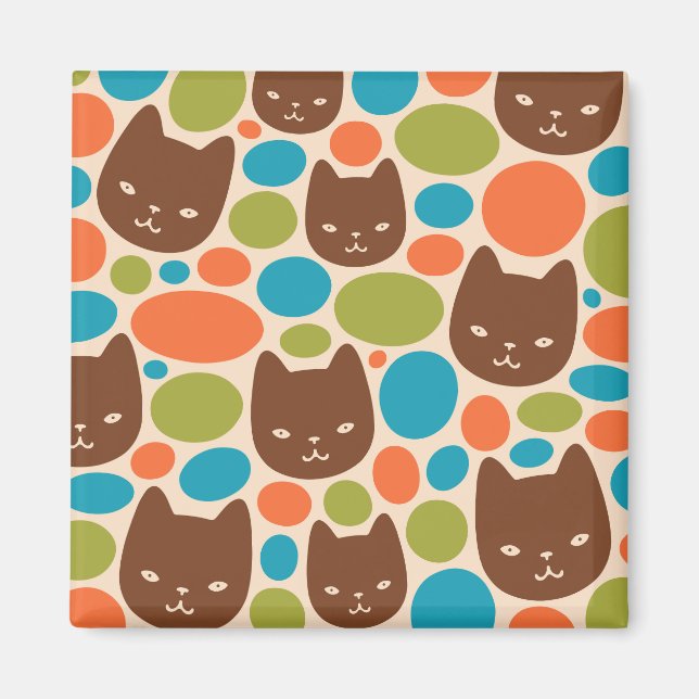 Aimant Motif Polka Dot Cats (Devant)