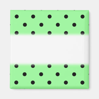 Aimant Motif Polka vert et noir.