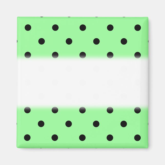 Aimant Motif Polka vert et noir. (Devant)