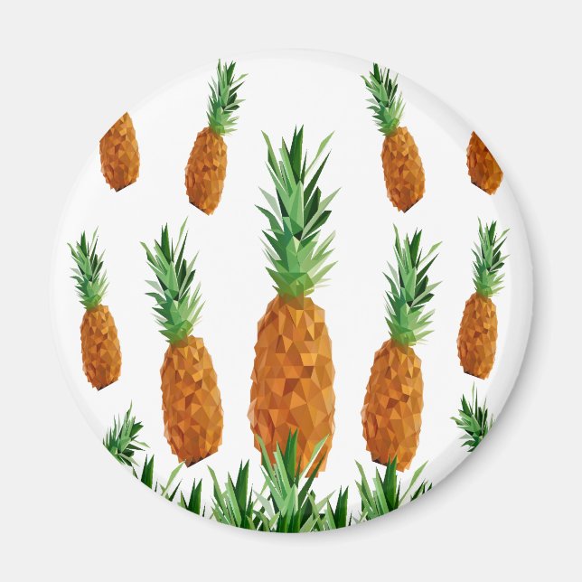 Aimant motif polygonal d'impression d'ananas (Devant)