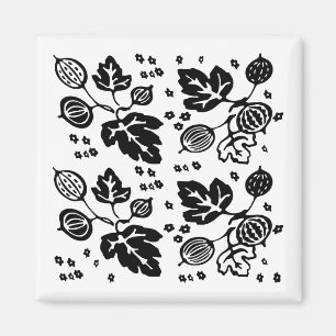 Aimant Motif Pyrex vintage - Gooseberry (Noir)