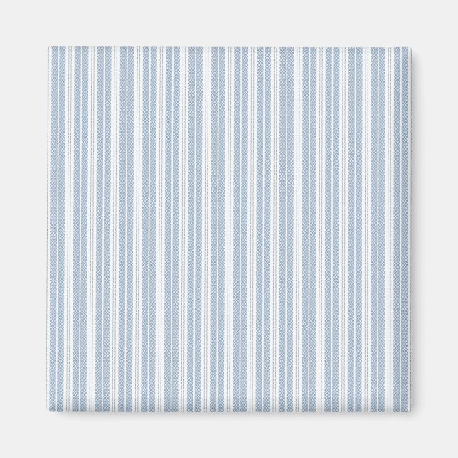 Aimant Motif rayé à chevrons bleu doux et fougère (Devant)