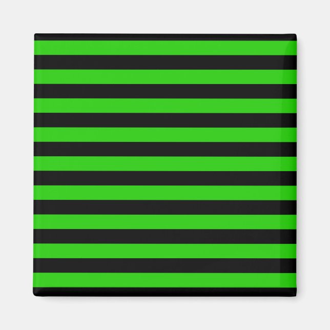 Aimant Motif rayé vert et noir gras (Devant)