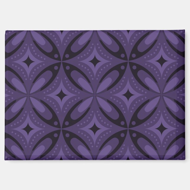 Aimant Motif Rétro de Couleur Violet Foncé (Recto)