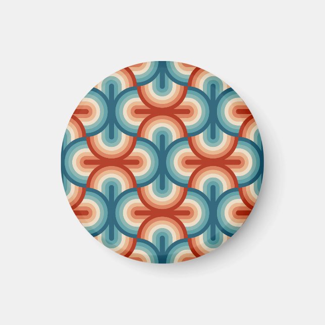 Aimant Motif Retro Summer Rainbow Stripes (Devant)