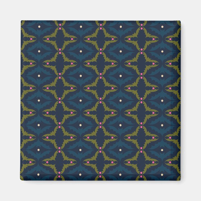 Aimant Motif Rétro Vintage Deep Blue (Devant)
