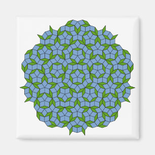 Aimant Motif Rhombus Penrose vert et bleu