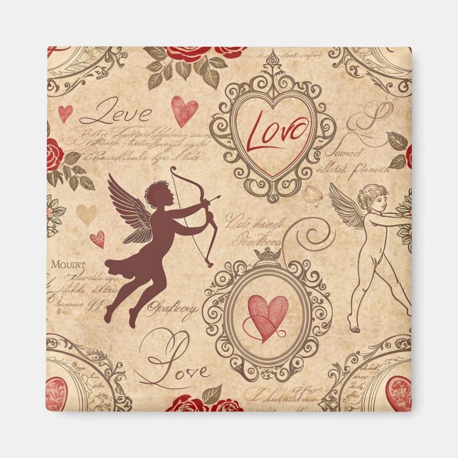 Aimant Motif romantique de vintage Cupid (3) (Devant)