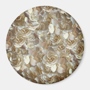 Aimant Motif Rose d'Ivoire – Art Floral Élégant