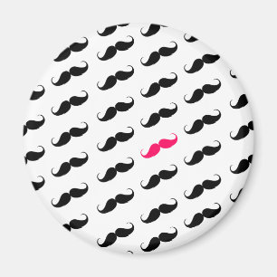 Aimant Motif rose et noir Girly drôle de moustache