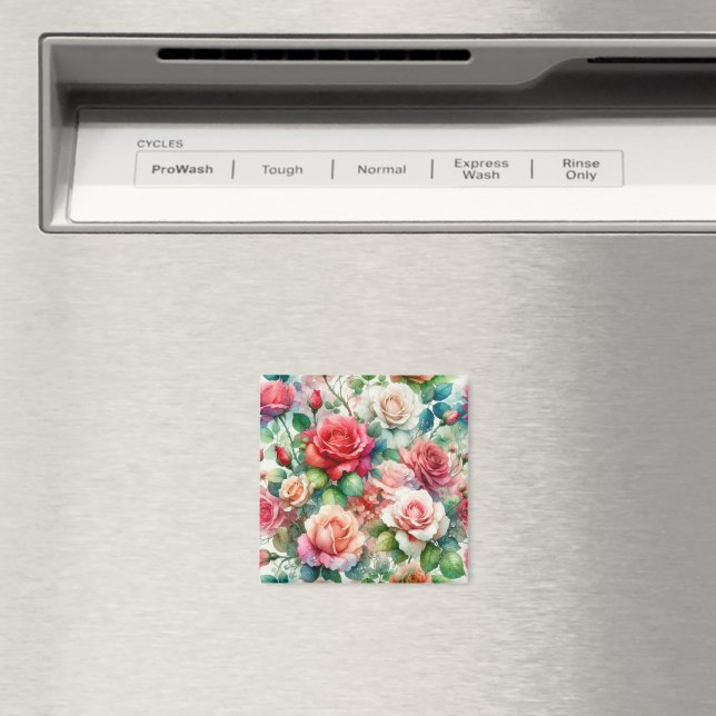 Aimant Motif Rose Fantaisiste (In Situ (Lave-vaisselle))