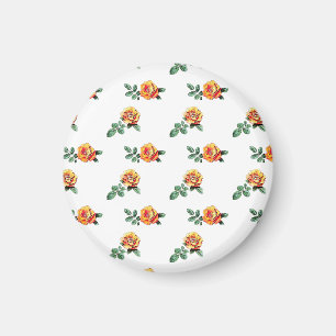 Aimant motif rose orange