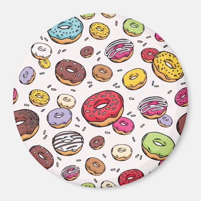 Aimant Motif sans couture de donuts (Devant)
