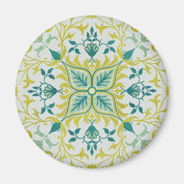 Aimant Motif sans couture de plafond William Morris vert  (Devant)