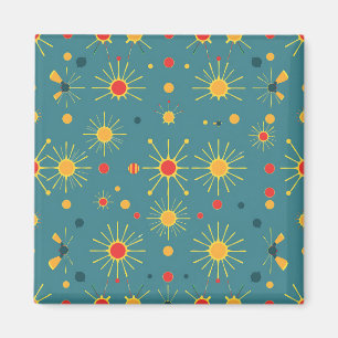 Aimant Motif sarcelle éclat atomique vintage